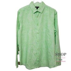 Alfani Men's Green Button-Down Shirt Sz Large